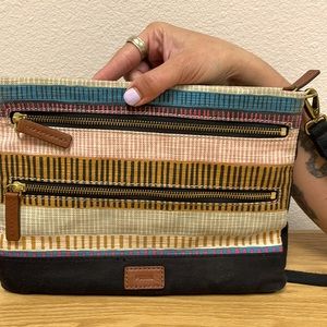 Fossil Canvas Convertible Crossbody/Clutch Purse